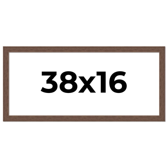 38x16 Frame Brown Distressed Barnwood Picture Frame | Rustic Farmhouse Photo Frame Includes UV