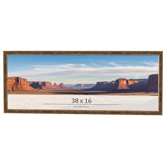38x16 Frame Gold Kingsley Distressed Solid Wood Picture Frame Width 0.75 Inches | Interior Frame