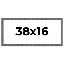 38x16 Frame Silver Black Rustic Sonoma Solid Wood Picture Frame | 1.5 Inch Moulding Width |