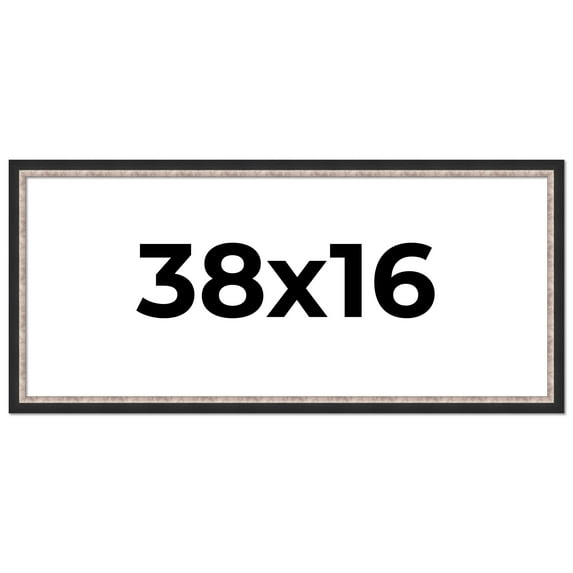 38x16 Frame Silver Real Wood Picture Frame Width 1.25 Inches | Interior Frame Depth 0.75 Inches |