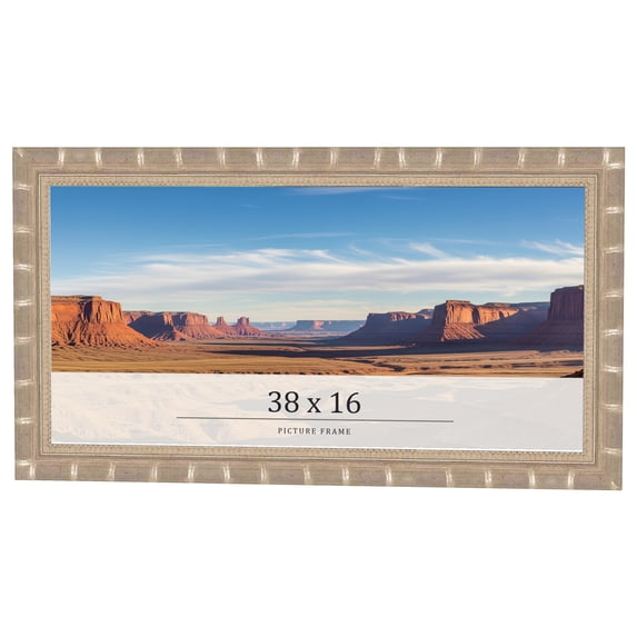 38x16 Frame Silver Real Wood Picture Frame Width 1.5 inches | Interior Frame Depth 0.5 inches |