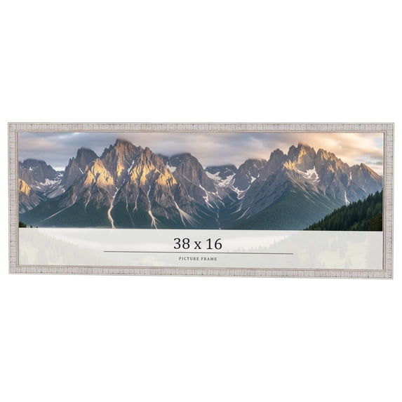 38x16 Frame White Real Wood Picture Frame Width 0.75 inches | Interior Frame Depth 0.5 inches |