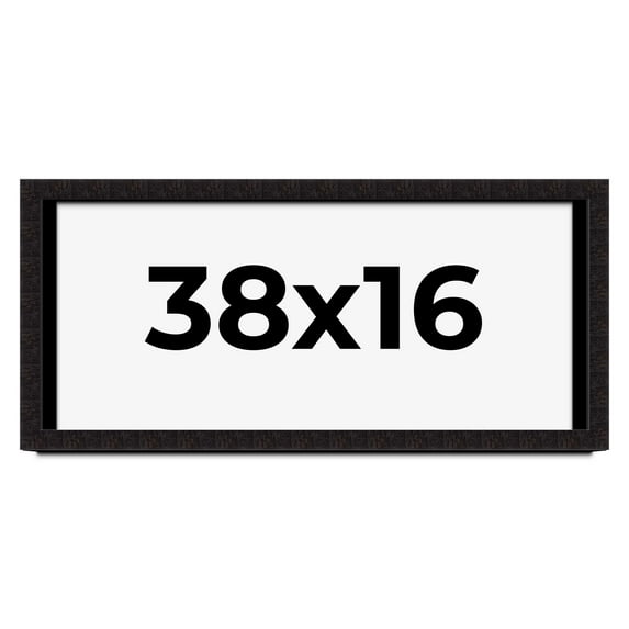 38x16 Shadow Box Black Solid Wood Display Picture Frame | 1 Inch Rabbet Depth | | 1.375 Inch