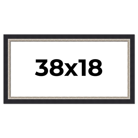 38x18 Frame Black Real Wood Picture Frame Width 2.25 Inches | Interior Frame Depth 0.5 Inches |
