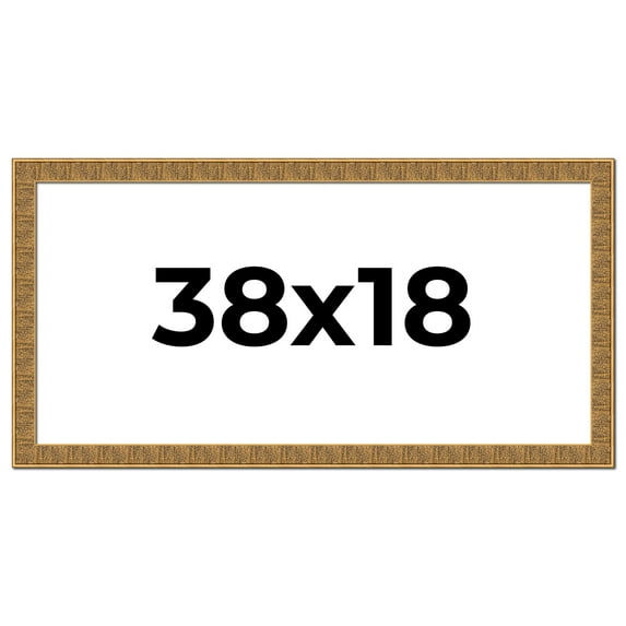 38x18 Frame Black and Gold Distressed Solid Wood Sonoma Picture Frame | 1.625 Inch Moulding Width |