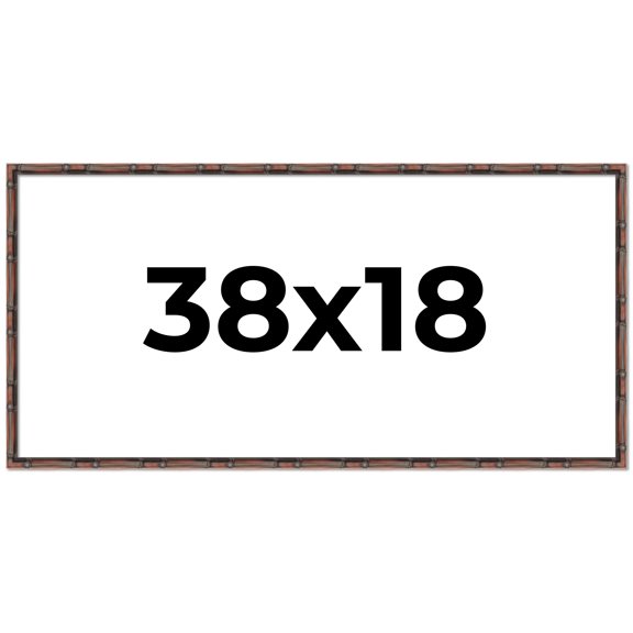 38x18 Frame Brown Bamboo with Dark Coffee/Walnut Finish | Solid Wood Picture Frame Width 0.75