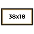 thumbnail image 1 of 38x18 Frame Gold Real Wood Picture Frame Width 2.25 Inches | Interior Frame Depth 0.5 Inches |, 1 of 8