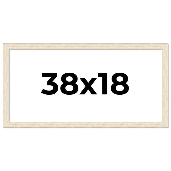 38x18 Frame White Real Wood Picture Frame Width 1.5 inches | Interior Frame Depth 0.5 inches | Barn