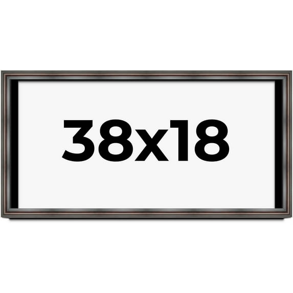 38x18 Shadow Box Frame Brown Cherry | 2.625 Inches Deep Pine Wood Traditional Shadowbox Display