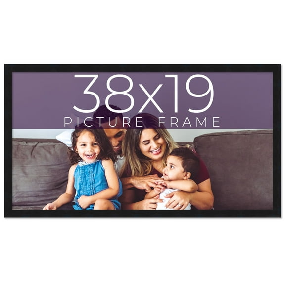 38x19 Frame Black Real Wood Picture Frame Width 0.75 inches | Interior Frame Depth 0.5 inches |