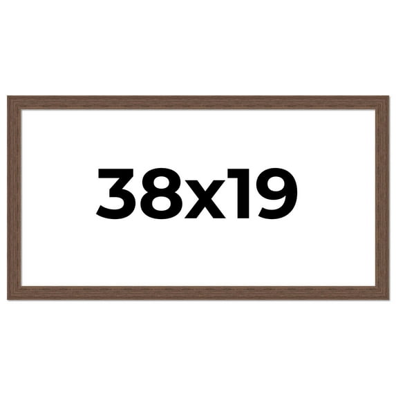 38x19 Frame Brown Distressed Barnwood Picture Frame | Rustic Farmhouse Photo Frame Includes UV