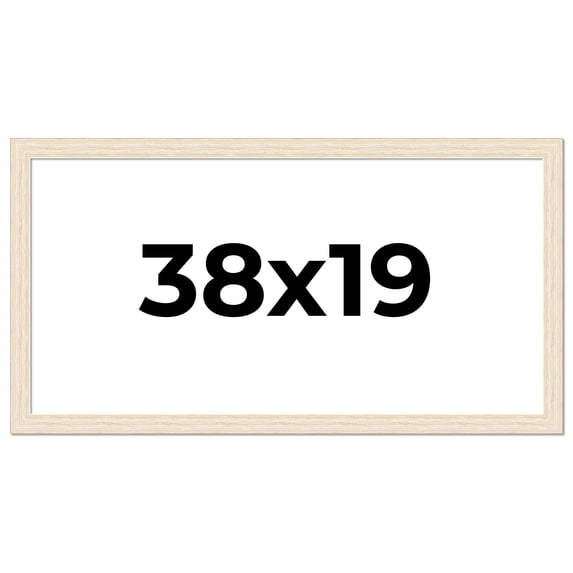 38x19 Frame White Barnwood Picture Frame - Modern Photo Frame Includes UV Acrylic Shatter Guard