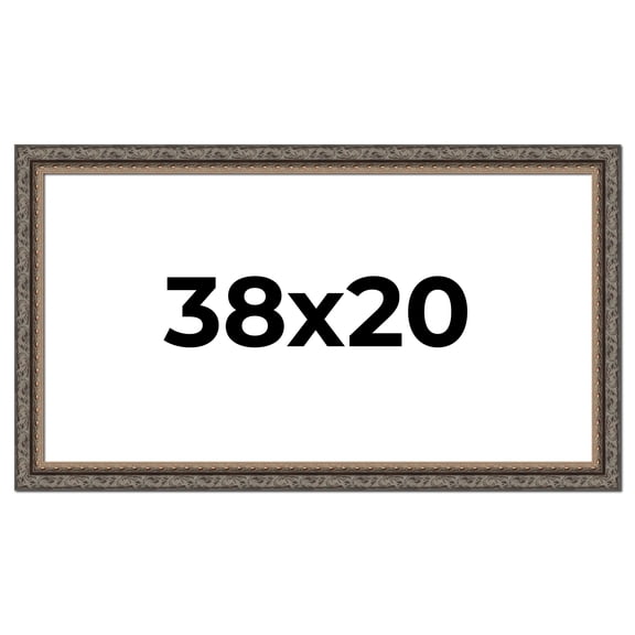 38x20 Frame Black Real Wood Picture Frame Width 2 inches | Interior Frame Depth 0.5 inches | Fitz