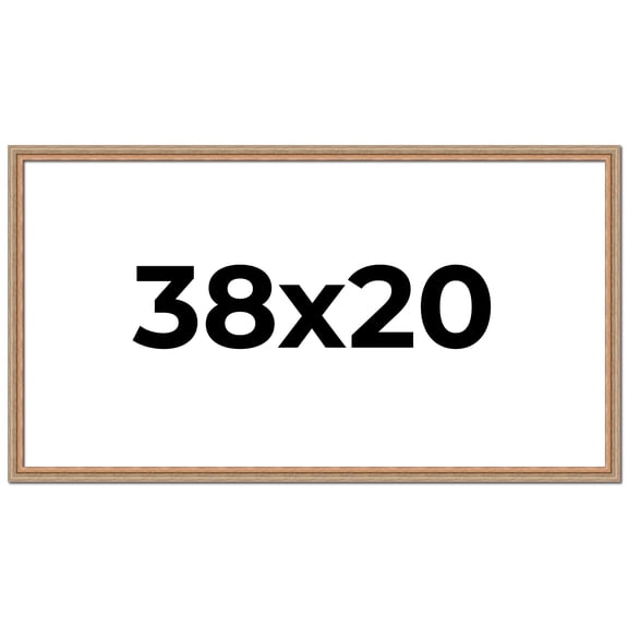38x20 Frame Brown 60's Wooden Cabinet Solid Wood Picture Frame | 1 Inch Moulding Width | Complete
