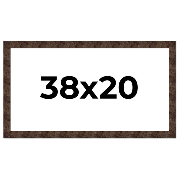 38x20 Frame Brown Burl Real Wood Picture Frame Width 1.625 Inches | Interior Frame Depth 0.5 Inches