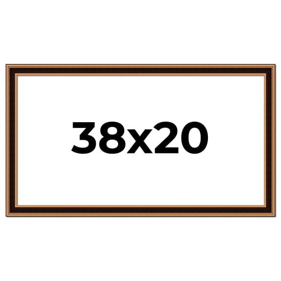 38x20 Frame Gold Brown Plein Air Vintage Solid Wood Picture Frame | 1.75 Inches Moulding Width |