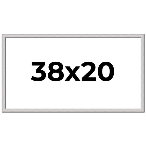 38x20 Frame Silver Inner Slope Bevel Picture Frame | 1 Inch Moulding Width | 0.75 Inch Rabbet Depth