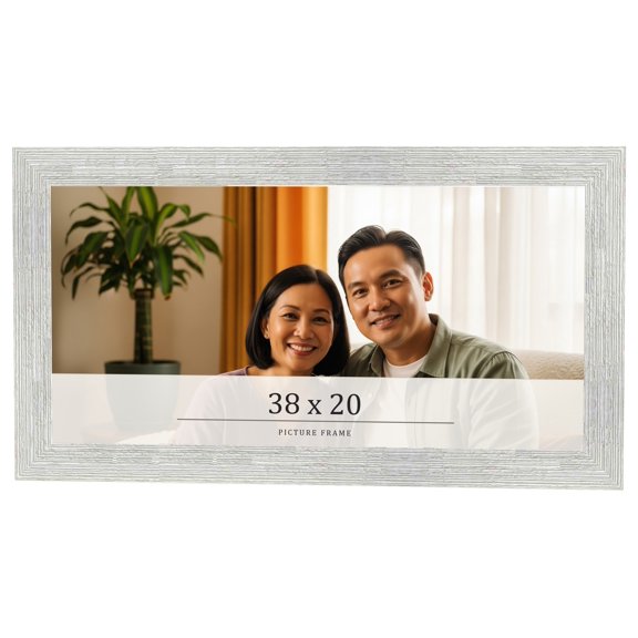 38x20 Frame White Real Wood Picture Frame Width 1.5 inches | Interior Frame Depth 0.5 inches | Barn