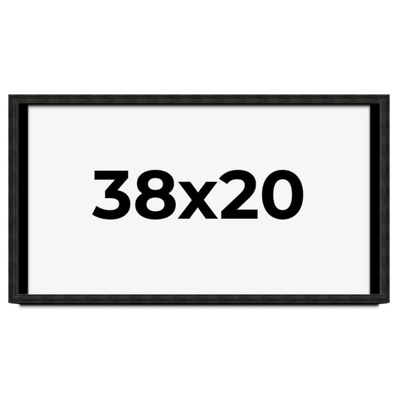 38x20 Shadow Box Black Rustic Barnwood Display Frame | 1.125 Inch Deep | 0.875 Inch Moulding Width