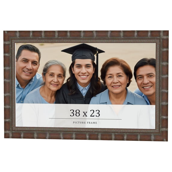 38x23 Dark Brown Bamboo Real Wood Picture Frame Width 1.5 inches | Interior Frame Depth 0.5 inches