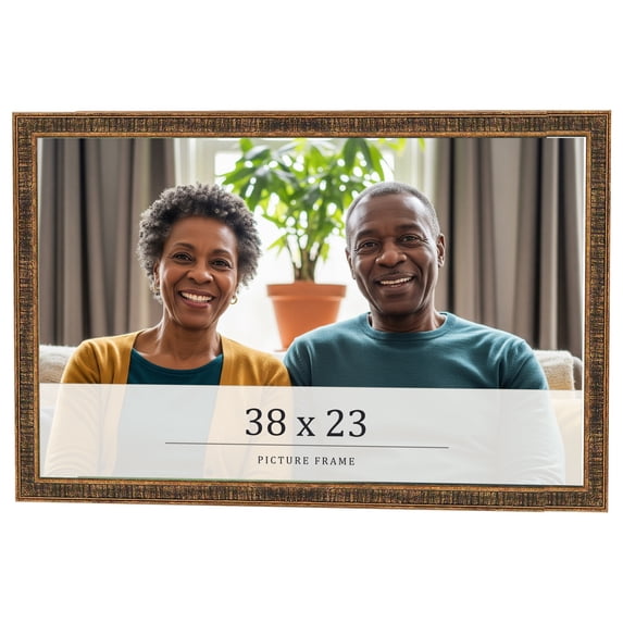 38x23 Frame Gold Kingsley Distressed Solid Wood Picture Frame Width 0.75 Inches | Interior Frame