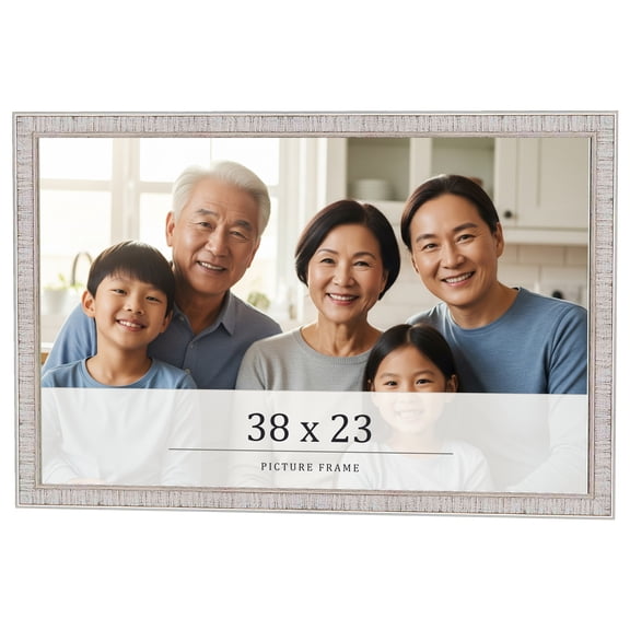 38x23 Frame White Real Wood Picture Frame Width 0.75 inches | Interior Frame Depth 0.5 inches |