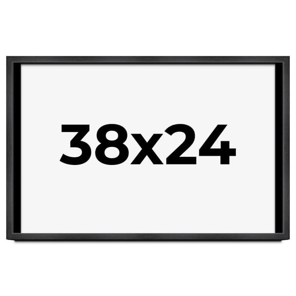 38x24 Frame Black Charcoal Grey Wood Textured Picture Frame | 0.75 Inch Moulding Width | Gunmetal