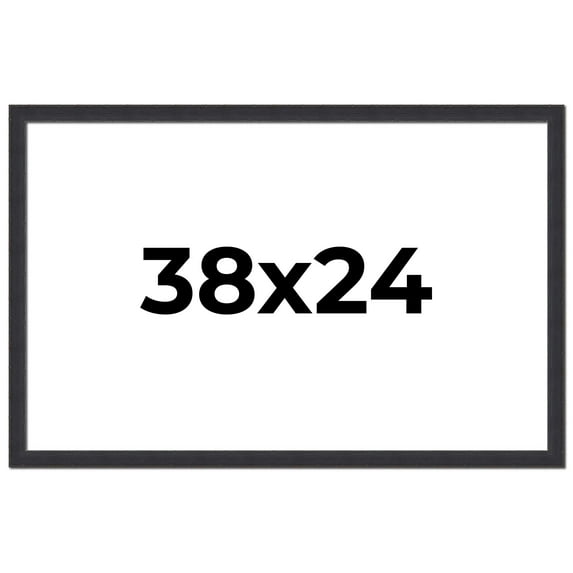 38x24 Frame Black Real Wood Picture Frame Width 1.25 Inches | Interior Frame Depth 0.5 Inches |