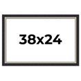 thumbnail image 1 of 38x24 Frame Black Real Wood Picture Frame Width 2.25 Inches | Interior Frame Depth 0.5 Inches |, 1 of 8