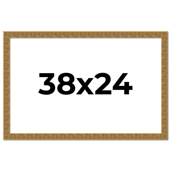 38x24 Frame Black and Gold Distressed Solid Wood Sonoma Picture Frame | 1.625 Inch Moulding Width |