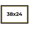 thumbnail image 1 of 38x24 Frame Gold Real Wood Picture Frame Width 2.25 Inches | Interior Frame Depth 0.5 Inches |, 1 of 8
