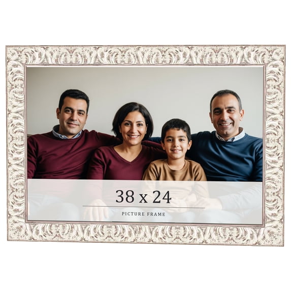 38x24 Frame White Real Wood Picture Frame Width 1.5 inches | Interior Frame Depth 0.5 inches |