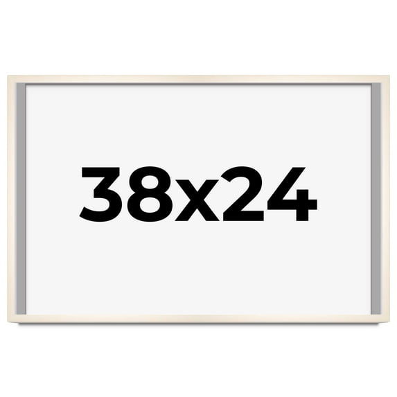 38x24 Frame White Wheat Solid Wood Picture Frame | Moulding Width 0.75 Inches | Interior Depth 0.5