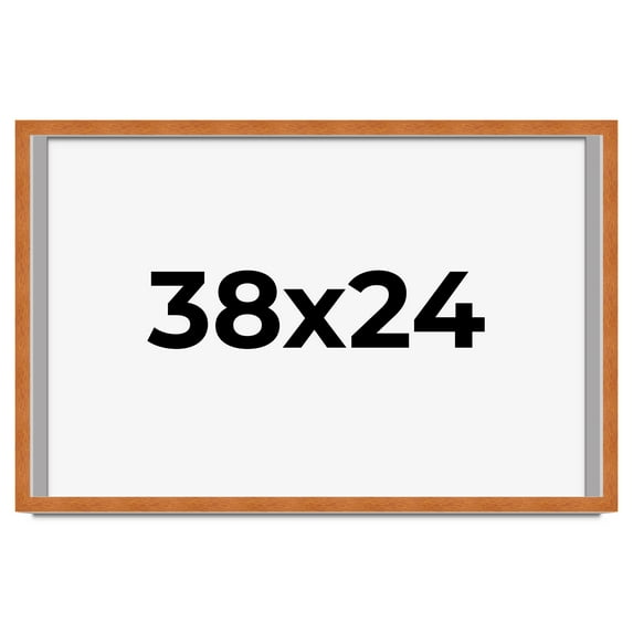 38x24 Shadow Box Frame Brown | 0.875 Inches Deep Real Wood Contemporary Shadowbox Display Frame |