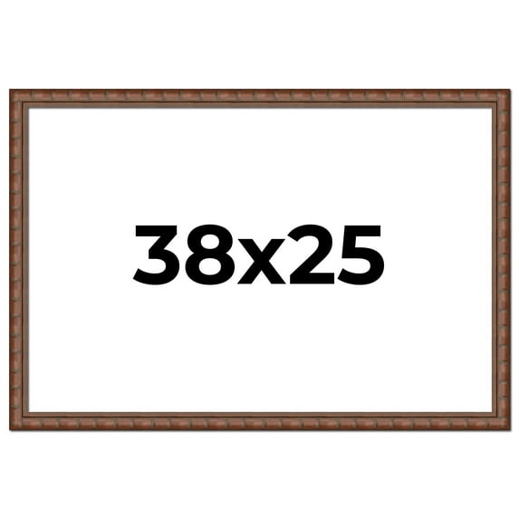 38x25 Dark Brown Bamboo Real Wood Picture Frame Width 1.5 inches | Interior Frame Depth 0.5 inches
