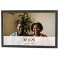 thumbnail image 1 of 38x25 Frame Black Charcoal Grey Wood Textured Picture Frame | 0.75 Inch Moulding Width | Gunmetal, 1 of 8
