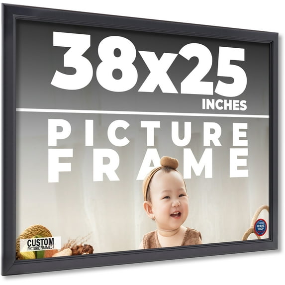 38x25 Frame Black Passaggi Solid Wood Picture Frame Width 1.5 Inches | Interior Depth 0.5 Inches |