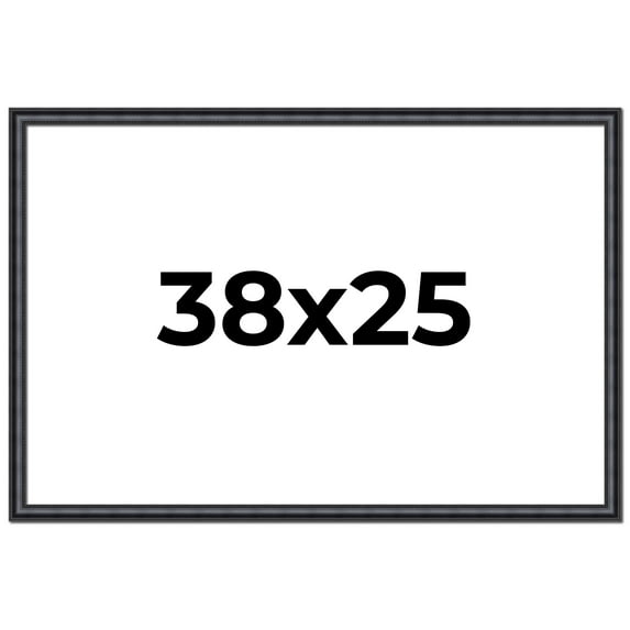 38x25 Frame Black Real Wood Picture Frame Width 1.25 inches | Interior Frame Depth 0.5 inches |