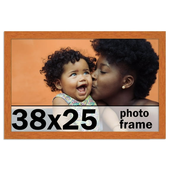 38x25 Frame Honey Pecan Brown Picture Frame - Modern Photo Frame Includes UV Acrylic Shatter Guard