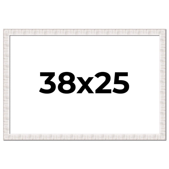 38x25 Frame White Sonoma Rustic Wood Picture Frame | 1.5 Inch Moulding Width | Complete with UV