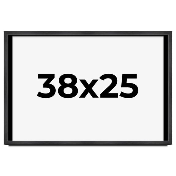 38x25 Shadow Box Frame Grey Charcoal Black | 0.875 Inches Deep | Wood Shadowbox Display Frame | UV
