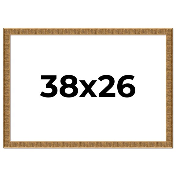 38x26 Frame Black and Gold Distressed Solid Wood Sonoma Picture Frame | 1.625 Inch Moulding Width |