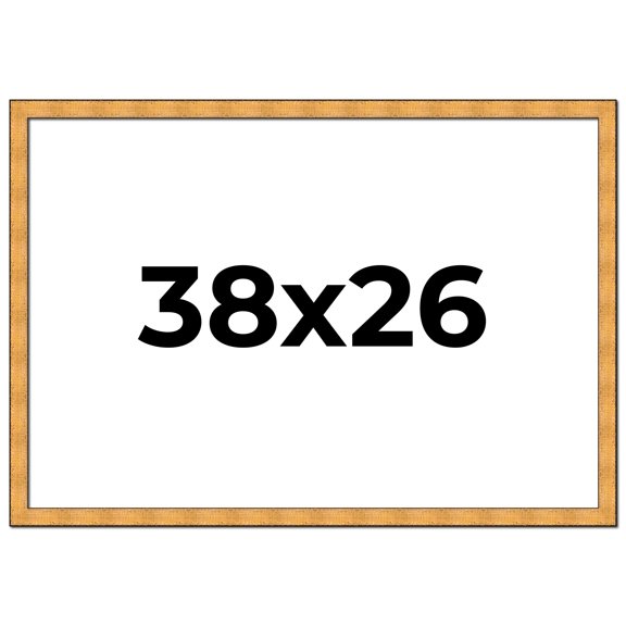 38x26 Frame Gold Rustic Solid Wood Picture Frame | 1.25 Inch Wide Moulding | Rustique Gold