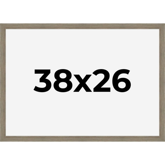 38x26 Frame Gray Barnwood Rustic Solid Wood Picture Frame | 1.5 Inch Moulding Width | Includes UV