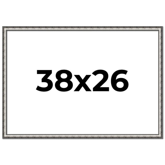 38x26 Frame Silver Real Wood Picture Frame Width 1.125 Inches | Interior Frame Depth 0.5 Inches |