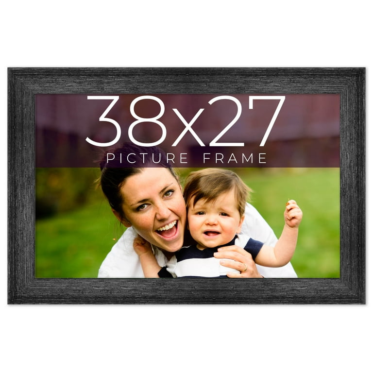38x27 Frame Black Real Wood Picture Frame Width 1.5 inches