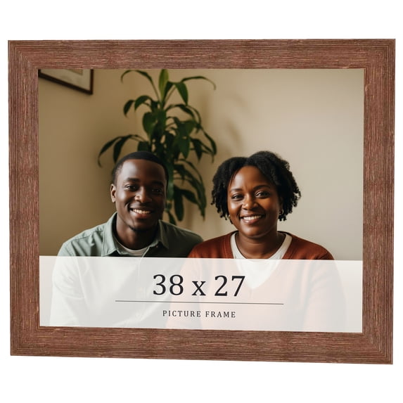 38x27 Frame Brown Farmhouse Solid Wood Picture Frame Width 1.5 Inches | Interior Frame Depth 0.5