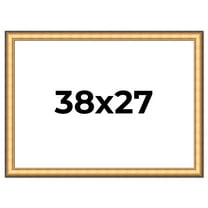 38x27 Frame Gold Plein Aire Solid Wood Picture Frame Width 2 Inches | Interior Frame Depth 0.5