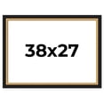 thumbnail image 1 of 38x27 Frame Gold Real Wood Picture Frame Width 2.25 Inches | Interior Frame Depth 0.5 Inches |, 1 of 8