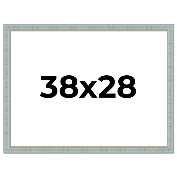 38x28 Frame Blue Teal Distressed Solid Wood Picture Frame | 1.625 Inch Moulding Width | Sonoma Blue